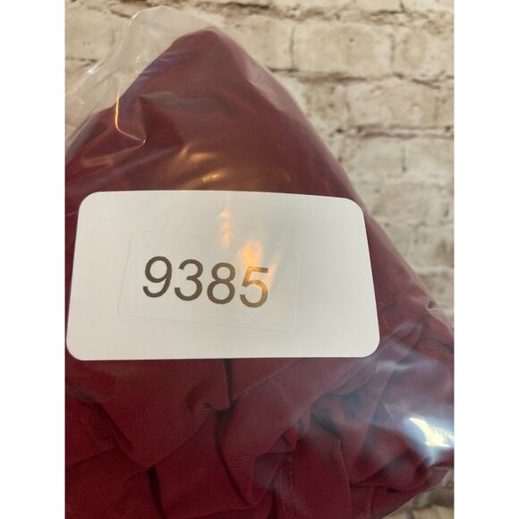 Clara Sun Woo Tunic Top Womens Small Maroon Asymmetric Cutout Artsy Stretch - Picture 9 of 12